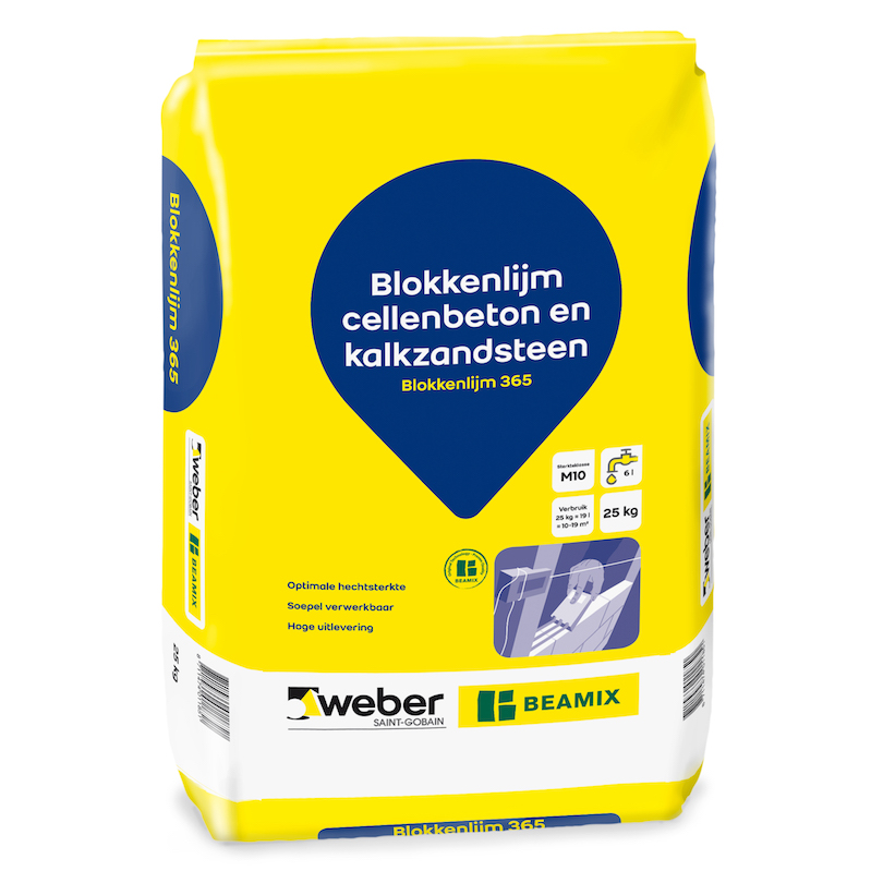 Beamix Blokkenlijm 365 wit 25 kg .