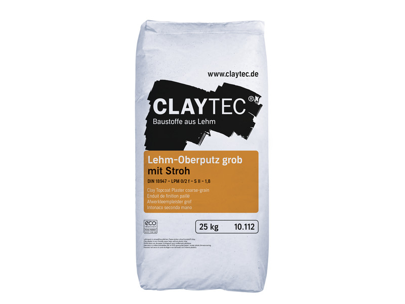 Claytec Stuc - Afwerkleem Stro grof - 25 kg